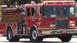 LACoFD Engine 77, 73, and 124 responding