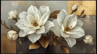 Vintage White Magnolia Floral Art for TV | 5 Hours | Elegant Classic Wall Art | No Music