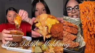 🌮🔥 No Talking  Tiktok Mukbang Compilation | Birria, Dave’s Hot Chicken, Buldak & More!