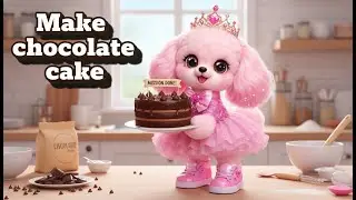 MIMI BABY PUPPY | buying cacao & making chocolate cake 🍫