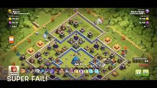 SUPER FAIL!? only 48% NO stars ★ Queen Walk mass bowlers TH12 Bakili against tuchinitoMIGUEL CoC
