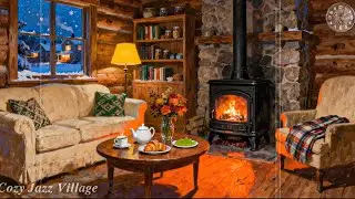 A Cozy Snowy Night with 1950s Vintage Oldies Playing in Another Room for Relax, Study & Sleep