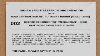 Mechanical Engineering interviews list out at vssc 17.8.2025 held exam ~ you selected or not #isro 
