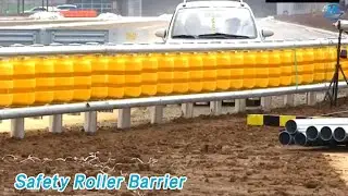 Traffic Safety Roller Barrier Anti Crash Guardrail EVA Rotating For Highway