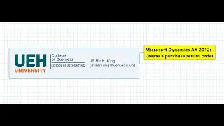 Microsoft Dynamics AX 2012: Create a purchase return order