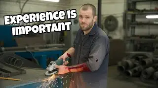 Cutting an I-Beam with an Angle Grinder