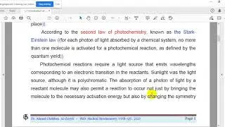 Introduction of Photochemistry   L1. Ahmed Ghdhban AL-Ziaydi