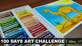 Camel Drawing With Desert | Oil Pastel For Kids | Step by Step | 100 Days Art Challenge | Day_17