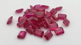 Synthetic Ruby 5# Red Emerald Cut 4A Quality 5x7mm Gemstones