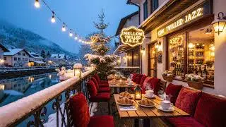 Snowfall Jazz Evening ⛄ Romantic Caf&eacute; Ambience for Sleep, Focus & Calm Relaxation  4K Smooth Jazz
