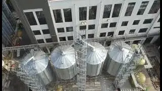 2x230T hopper silos for soybean and 2x180T hopper silos for soybean meal