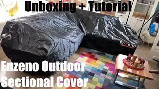 Enzeno V-Shaped Outdoor Sectional Cover, Couch Covers Waterproof, L-Shape Unboxing & instructions