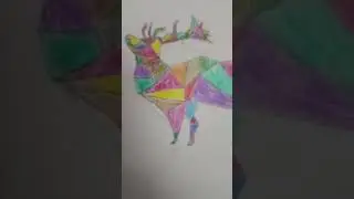 Geometric Deer & Elephant Head Illustration | Symbolic Animal Art #global #artshorts #drawing #deer