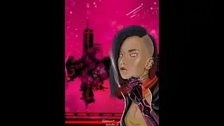 Cyberpunk 2077 Fan art in Procreate + GIVEAWAY (OPEN) Link in Description