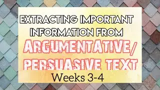 Grade 9 Q3 Weeks 3-4 | Extracting Important Information from Argumentative/Persuasive Text