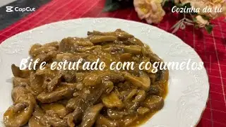 Bife estufado com cogumelos!😋