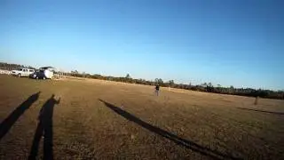 Tracy flying circles at Fritz field