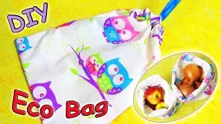 DIY Easy Eco Bag - How To Sew Reusable Food Bag, Bag For Storing And Shopping - Simple Crafts