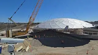 Secondary clarifier dome installation, February 24th 2025.