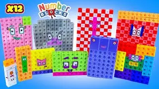 Numberblocks Twelve Times Table | MathLink Cubes Multiplications x12| Building Giant Numberblocks