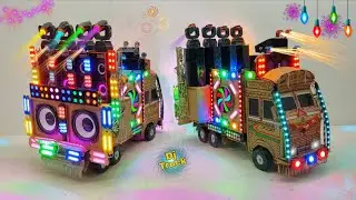 Mini Dj Truck Setup Loading at-home by Cardboard Making Dj truck | Mini Dj Setup | dj wala ,dj gadi