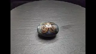 Batu Akik Dzi Blue Heart Kuijin Benefactor BigMan Wealth Stoner Blessed Tua Tibet 27mm E3234