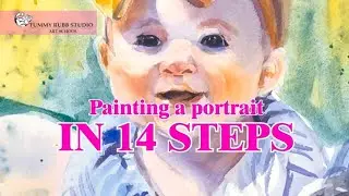 How to paint baby portrait with watercolor: step by step tutorial