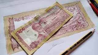 How to draw Bangladeshi 200 taka note ll easy drawing money ll taka drawing@Wonder_sohana