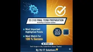 CS310 Final Term Preparation 2026 | Important MCQs & Topics | CS310 Fall 2025 (Final Exam 2026)