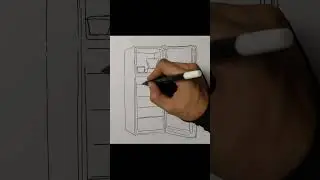 Drawing an Open Fridge #shorts
