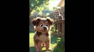 CUTE  Puppy Kitten and the Giant Golf Ball. Watch for the cutest part! #shorts