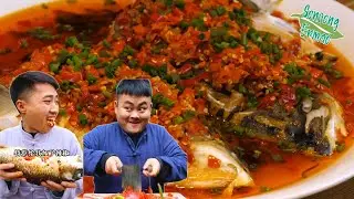 Fish Stuffed with Peppers! Are You Dare to Eat? | TikTok Funny Mukbang | Songsong and Ermao