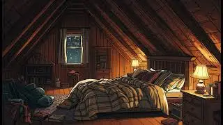 Cozy Attic Bedroom Rain at Night 🌧️ | Storybook Sleep Ambience | No Music | 3 Hours