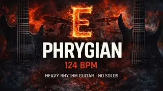 Dark Metal Backing Track in E Phrygian | 124 BPM Heavy Rhythm Guitar