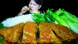 MUKBANG 2KG IKAN LAUT  KARI SANTAN SUPER JUMBO NASI PUTIH CABE RAWIT LALAPAN MENTAH