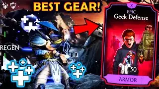 MK Mobile. MAXED Geek Defense is THE BEST Gear for Survivor. I'm BLOWN AWAY!