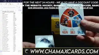 BREAKING TONIGHT: 2022 PANINI SCORE FOOTBALL 3 BOX BREAK #F1043