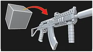 Shotgun Ak-47 Modeling | TIMELAPSE | SAIGA-12 | BLENDER |