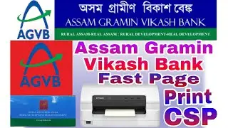 Avgb bank Passbook Print CSP fast Page//Assam Gramin Vikash Bank fast page print plq printer
