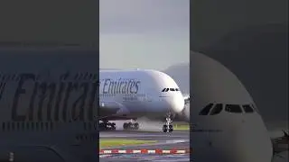 heavy departure✈️ #airlinervideos #emirates #a380 #airbus #takeoff #aviation #avgeek #airbus380 #fyp
