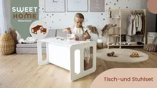 Montessori Kindertisch & Stuhl  Weaning Set f&uuml;r Selbstst&auml;ndigkeit &ndash; Sweet Home from Wood
