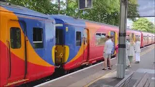 Life at Raynes Park station: trains from and to London Waterloo