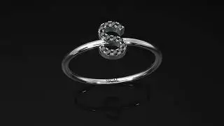 Initial Black Diamond Ring - Raegan No. 9