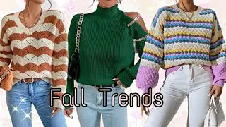 LOOKS CON SWEATER JERSEY 🍂 MODA OTO&Ntilde;O INVIERNO 2024 SUETERES DE MODA MUJER