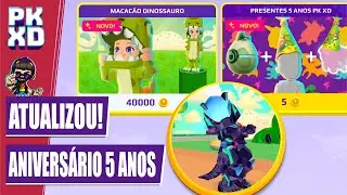 PK XD ATUALIZOU! ANIVERSÁRIO 5 ANOS ITENS GRÁTIS, ITENS POR MOEDAS, NOVA ARMADURA, NOVA CASA