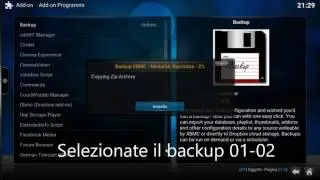 Kodi: ripristino backup per installazione Addon multipli