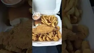 Quick bite #popcornshrimp #friedfish #seasonedfries #3ksubs #shortsfeed
