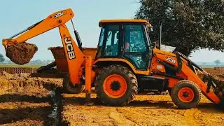 jcb mashine 3dx plus and power tractor 🚜 mitti loding video in Village _#jcbvideo _#jcb _#excavator 
