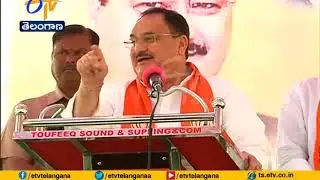 TRS Alliance with MIM | is Danger to State | JP Nadda in Maktal