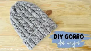 Como tejer gorro con trenzas a dos agujas paso a paso
